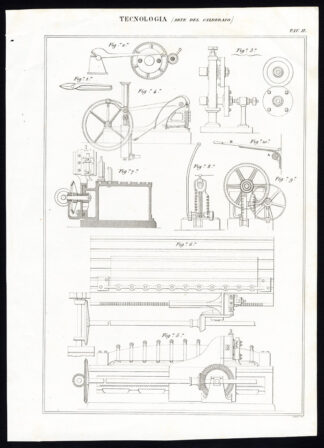 Antique Print-TECHNOLOGY-CUTTING MACHINE-Nuova Enciclopedia-1866