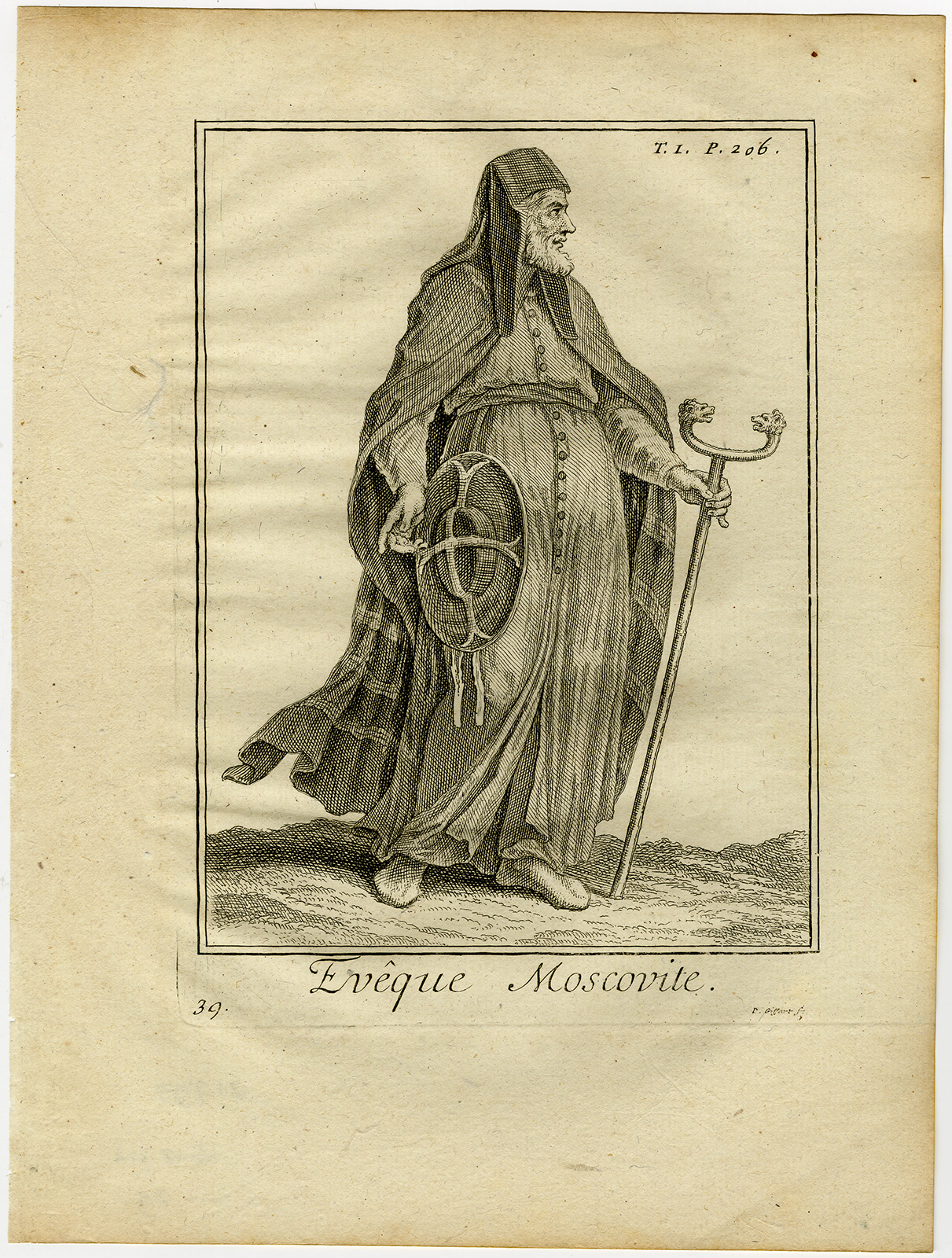 , Antique Religious Print-MOSCOVITE BISHOP-MOSCOW-RUSSIA-Helyot-1792, Pictura Antique Prints