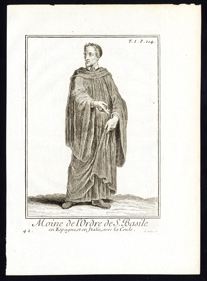 Bb12717 416x563 7 Antique Religious Prints-ORDER OF SAINT BASIL-MONK-NUN-SPAIN-ITALY-Helyot-1792