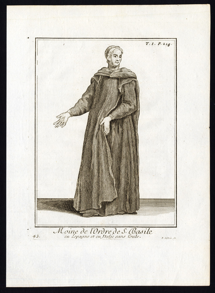 Bb12718 416x569 7 Antique Religious Prints-ORDER OF SAINT BASIL-MONK-NUN-SPAIN-ITALY-Helyot-1792 - Image 2