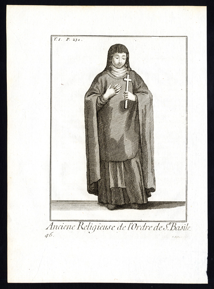 Bb12721 416x563 7 Antique Religious Prints-ORDER OF SAINT BASIL-MONK-NUN-SPAIN-ITALY-Helyot-1792 - Image 4