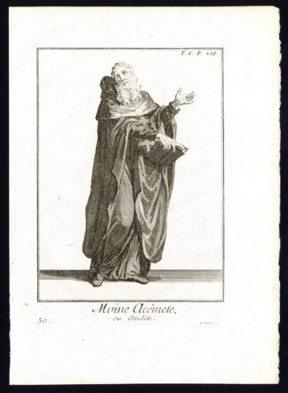 2 Antique Religious Prints-STUDITE MONK-STOUDIOS-NUN-GREECE-TURKEY-Helyot-1792