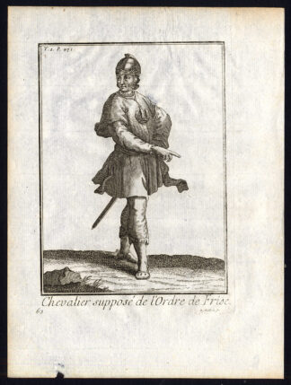 Antique Religious Print-FRISIAN ORDER-KNIGHT-Helyot-1792