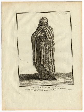 21 Antique Religious Prints-CATHOLIC ORDER-CARMELITES-MOUNT CARMEL-Helyot-1792