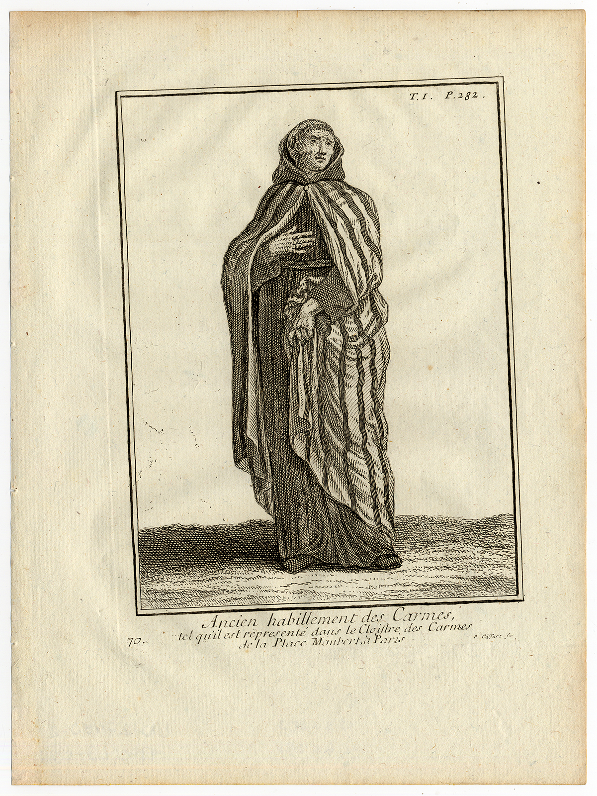 , 21 Antique Religious Prints-CATHOLIC ORDER-CARMELITES-MOUNT CARMEL-Helyot-1792, Pictura Antique Prints