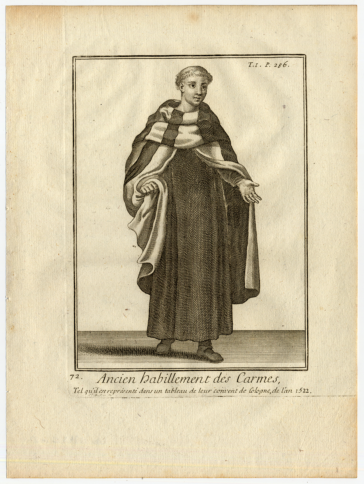 , 21 Antique Religious Prints-CATHOLIC ORDER-CARMELITES-MOUNT CARMEL-Helyot-1792, Pictura Antique Prints
