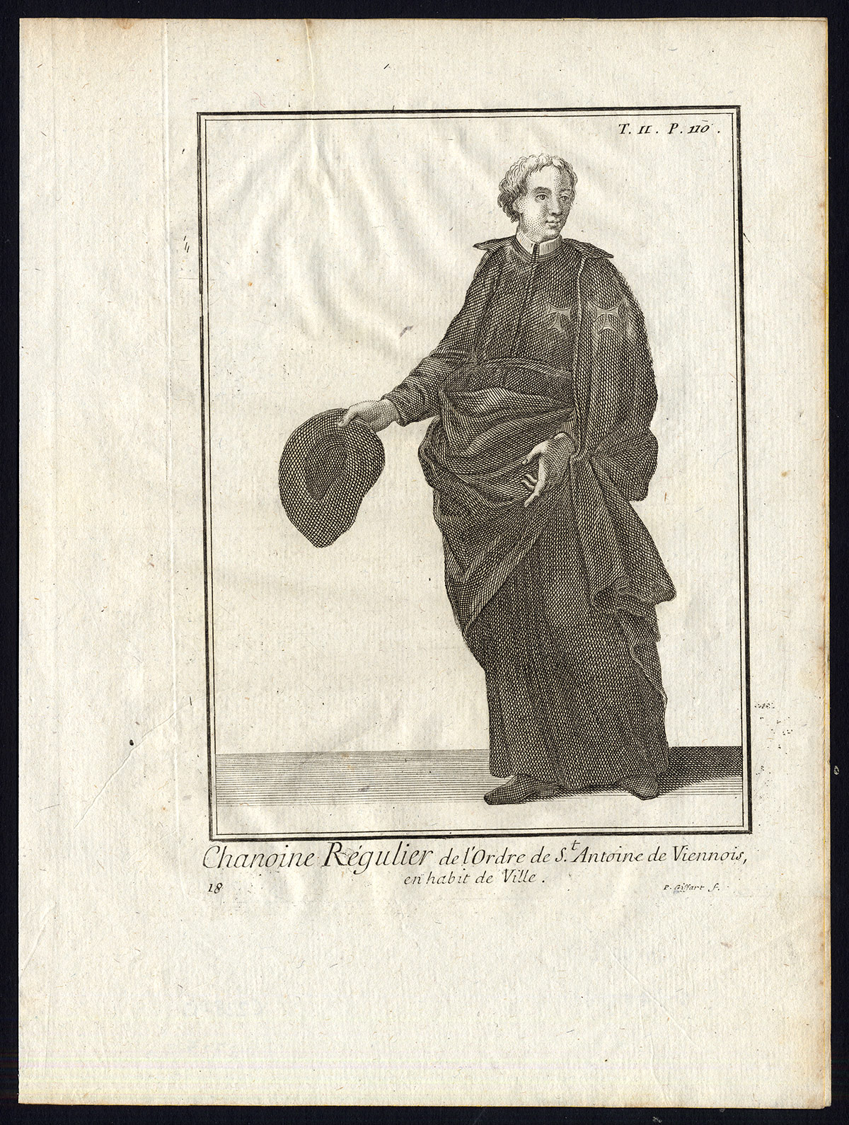 , 2 Antique Religious Prints-CANON REGULAR-ORDER-SAINT ANTHONY-VIENNA-Helyot-1792, Pictura Antique Prints