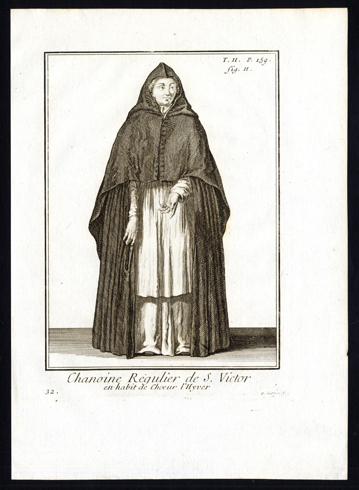 , 7 Antique Religious Prints-SAINT VICTOR-COSTUME-HABIT-Helyot-1792, Pictura Antique Prints