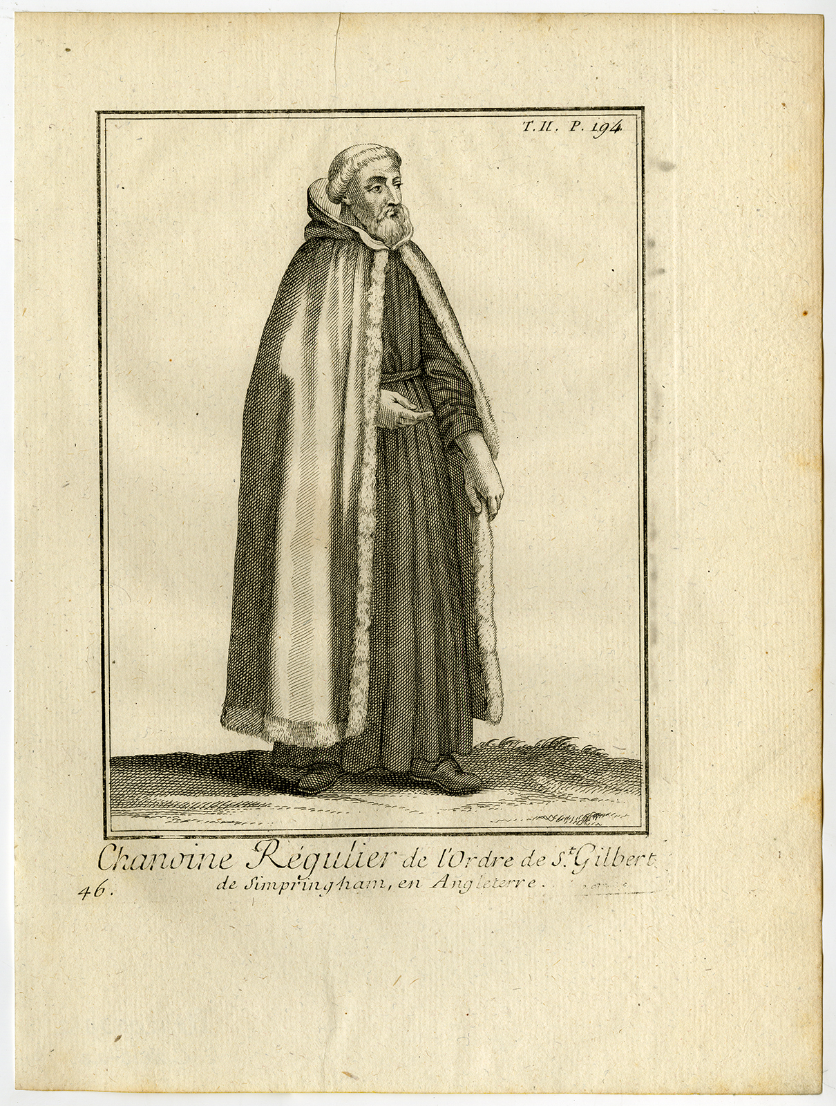 , 3 Antique Religious Prints-ORDER OF SAINT GILBERT OF SEMPRINGHAM-Helyot-1792, Pictura Antique Prints