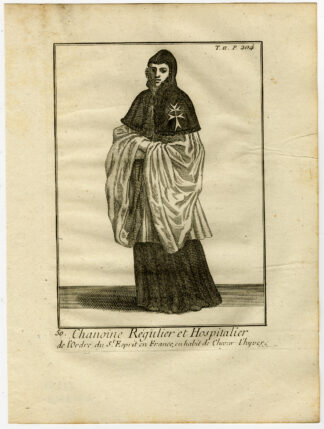 9 Antique Religious Prints-ORDER OF THE KNIGHTS OF THE HOLY SPIRIT-Helyot-1792