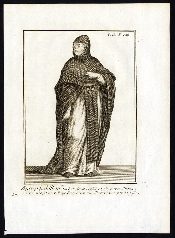 , 5 Antique Religious Prints-CROSS BEARERS-PRIEST-HABIT-CROISIER-ITALY-Helyot-1792, Pictura Antique Prints