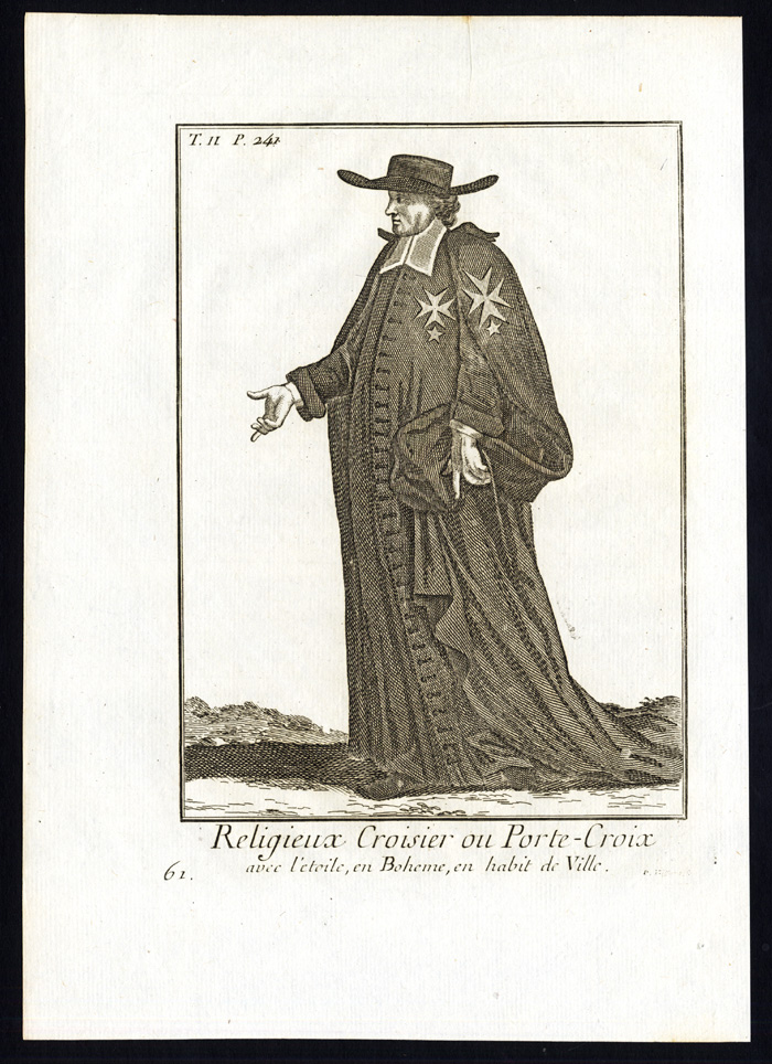 , 5 Antique Religious Prints-CROSS BEARERS-PRIEST-HABIT-CROISIER-ITALY-Helyot-1792, Pictura Antique Prints