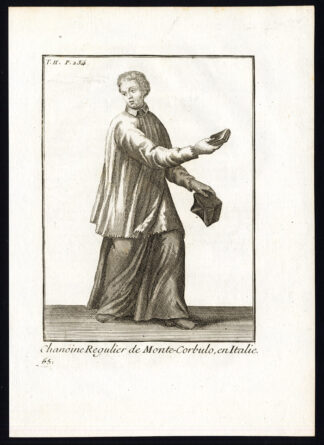 Antique Religious Print-CANON REGULAR-MONTE CORBULO-ITALY-Helyot-1792