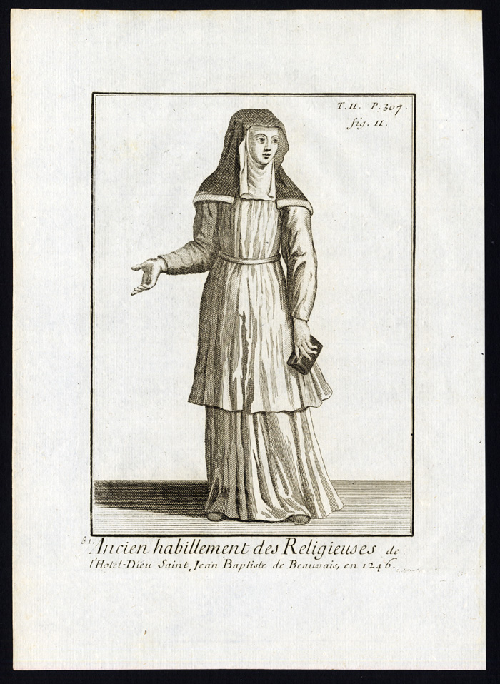 , 6 Antique Religious Prints-CANON REGULAR-JEAN BAPTISTE DE BEAUVAIS-Helyot-1792, Pictura Antique Prints