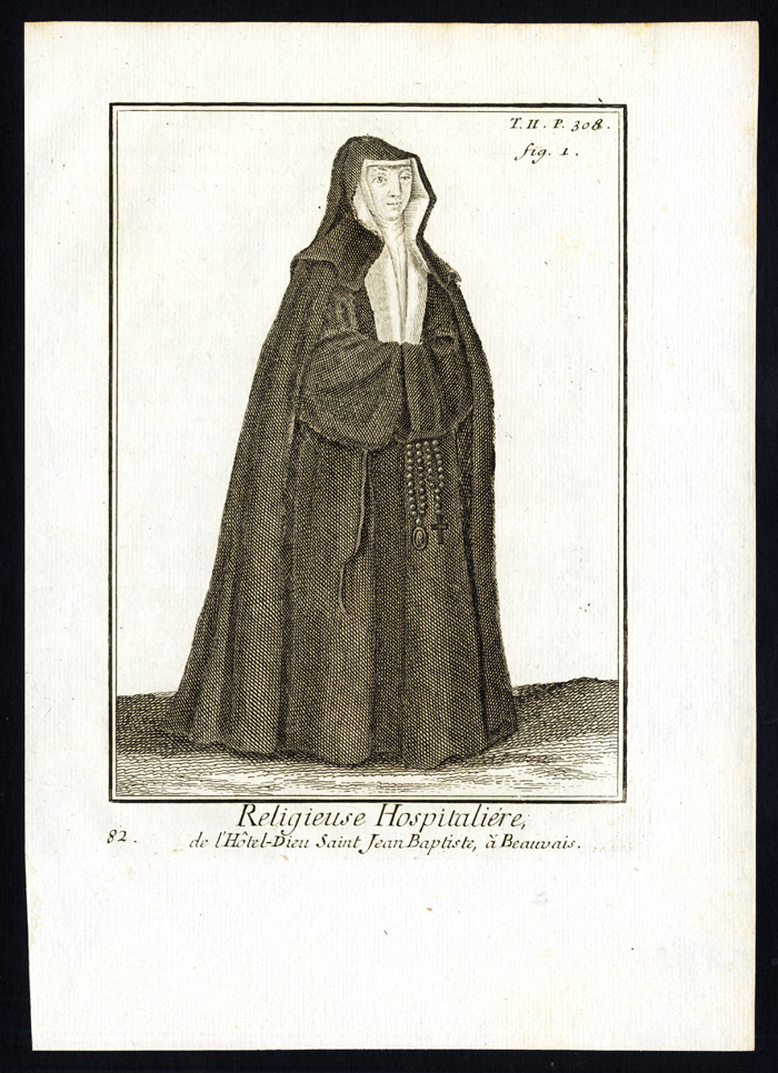 , 6 Antique Religious Prints-CANON REGULAR-JEAN BAPTISTE DE BEAUVAIS-Helyot-1792, Pictura Antique Prints
