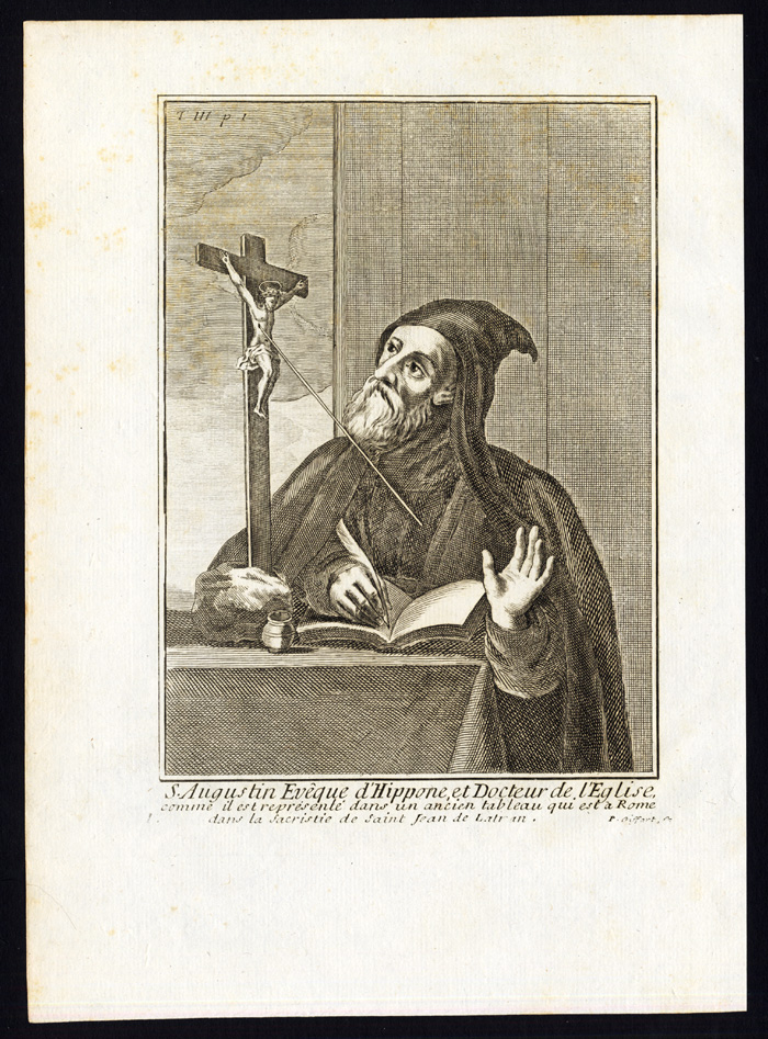 , 23 Antique Religious Prints-SAINT AUGUSTINE OF HIPPO-ORDER-HERMITS-Helyot-1792, Pictura Antique Prints