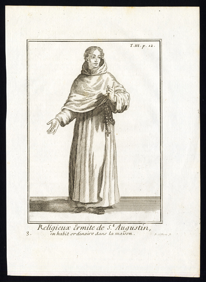 , 23 Antique Religious Prints-SAINT AUGUSTINE OF HIPPO-ORDER-HERMITS-Helyot-1792, Pictura Antique Prints