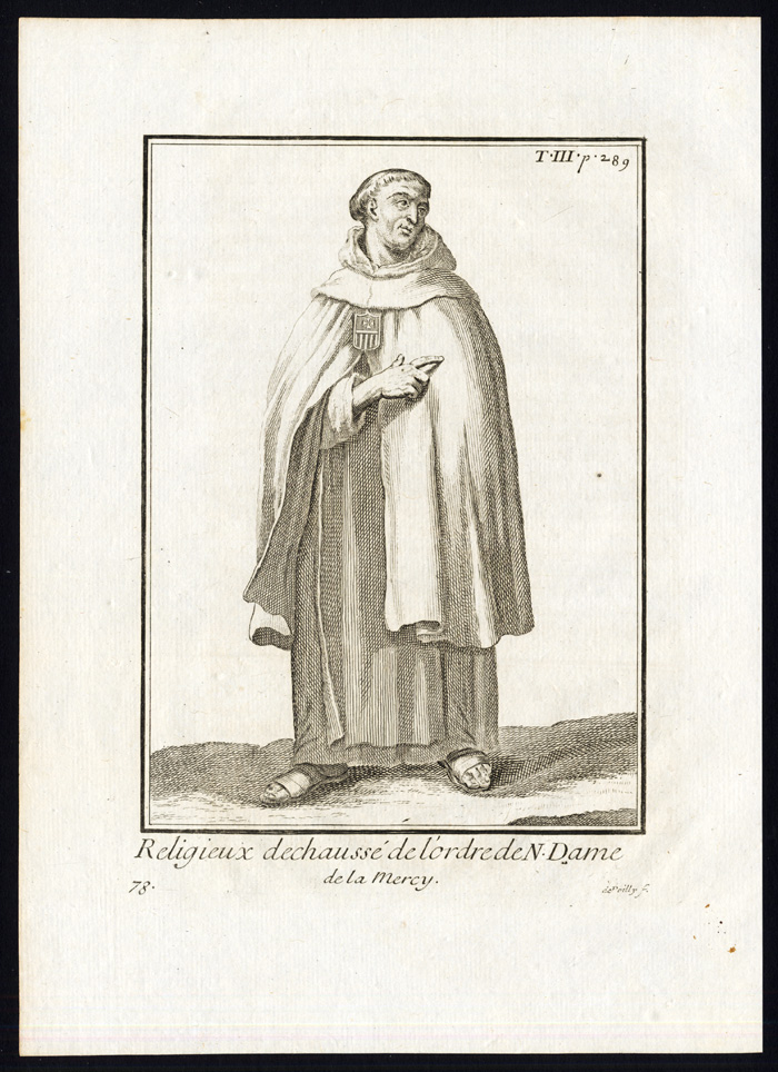 Bb13733 416x573 6 Antique Religious Prints-KNIGHT-ORDER OF THE BLESSED VIRGIN MARY-Helyot-1792 - Image 4