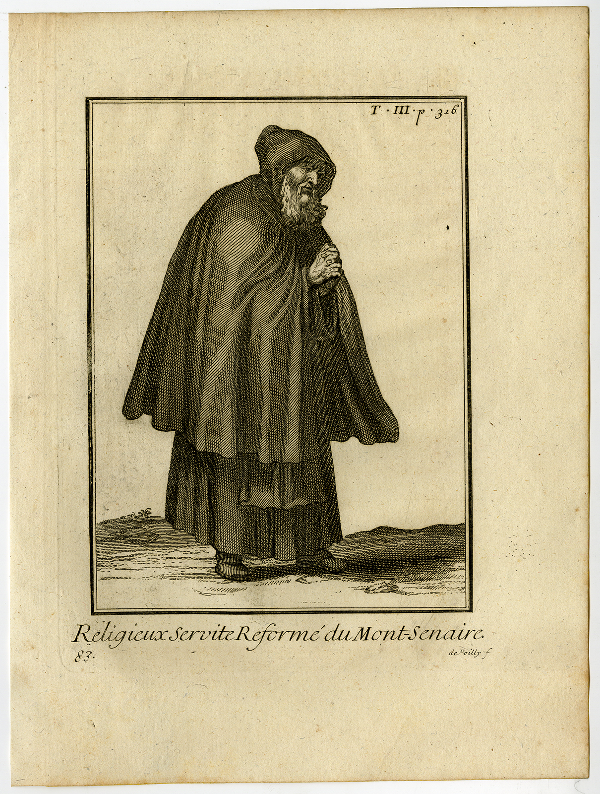 , 6 Antique Religious Prints-SERVITE ORDER-MENDICANTS-CATHOLICS-FRIAR-Helyot-1792, Pictura Antique Prints