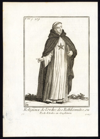 3 Antique Religious Prints-ORDER OF THE BETHLEHEMITES-BETHLEMITES-Helyot-1792