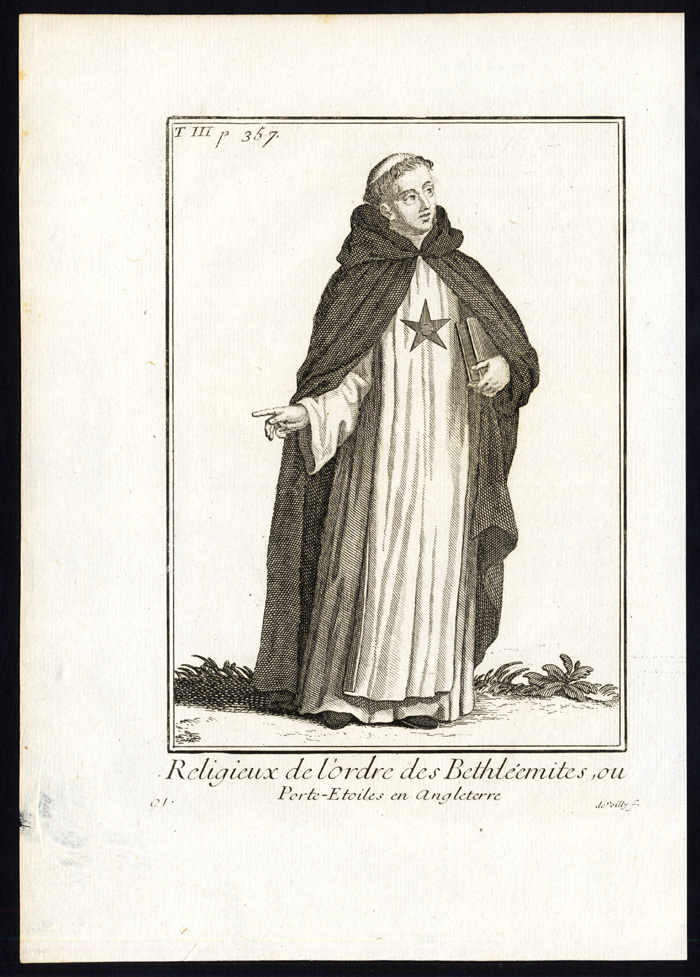 , 3 Antique Religious Prints-ORDER OF THE BETHLEHEMITES-BETHLEMITES-Helyot-1792, Pictura Antique Prints
