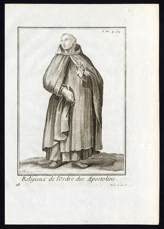 , 4 Antique Religious Prints-ORDER OF SAINT AMBROSE-AMBROSIANS-Helyot-1792, Pictura Antique Prints