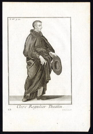 3 Antique Religious Prints-ORDER OF THEATINES-CLERK REGULAR-PRIEST-Helyot-1792