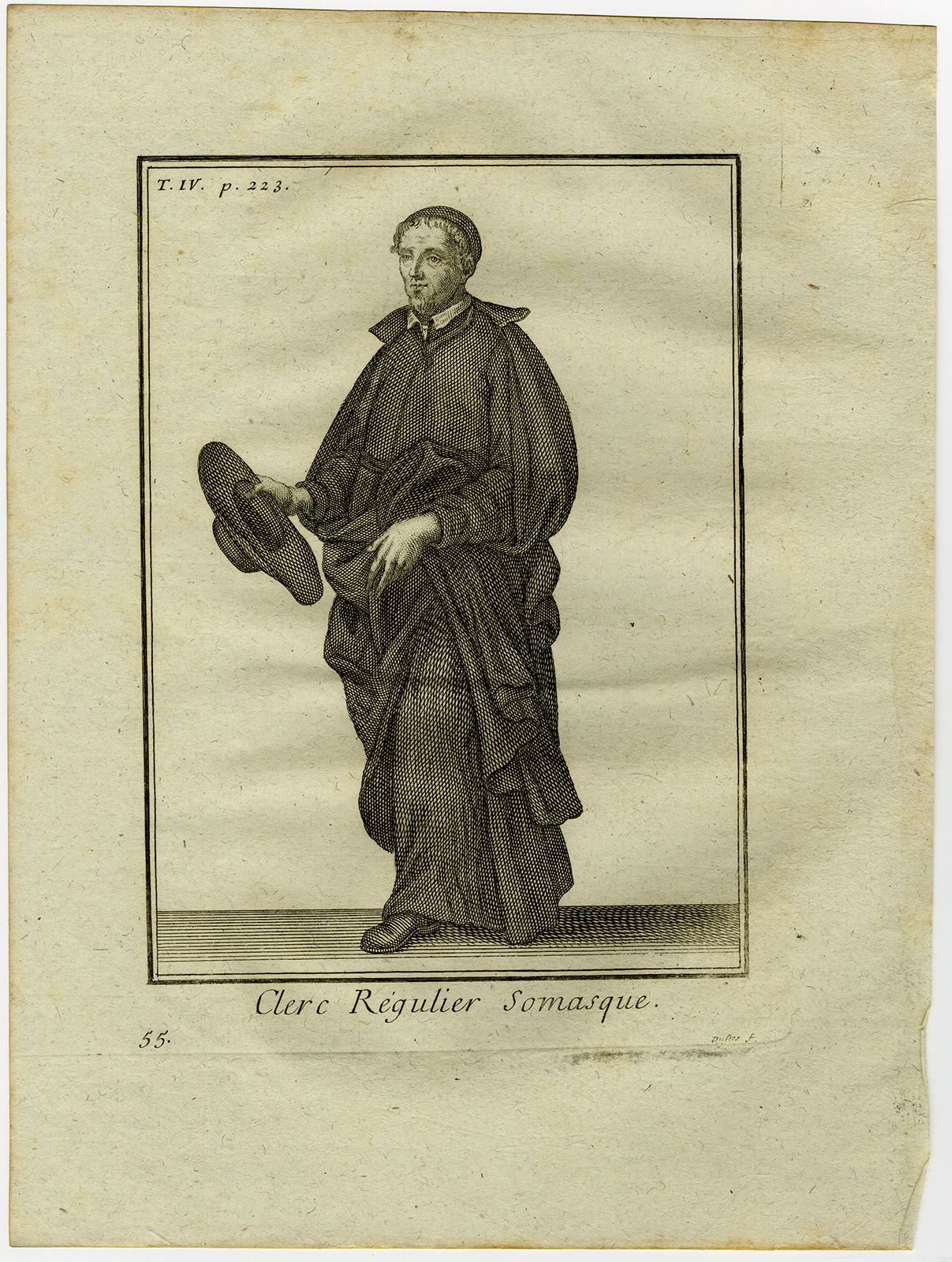 , Antique Religious Print-CLERK REGULAR-SOMASCAN FATHERS-SOMASCHI-Helyot-1792, Pictura Antique Prints