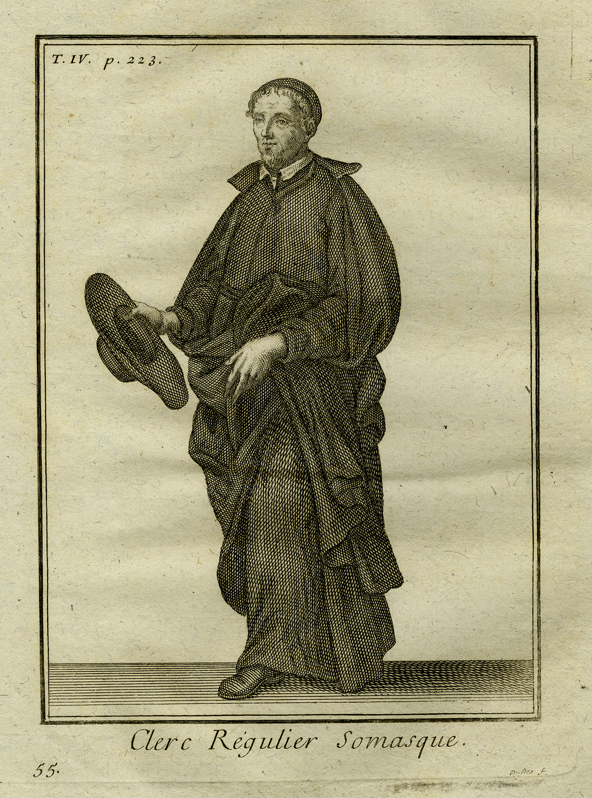 , Antique Religious Print-CLERK REGULAR-SOMASCAN FATHERS-SOMASCHI-Helyot-1792, Pictura Antique Prints