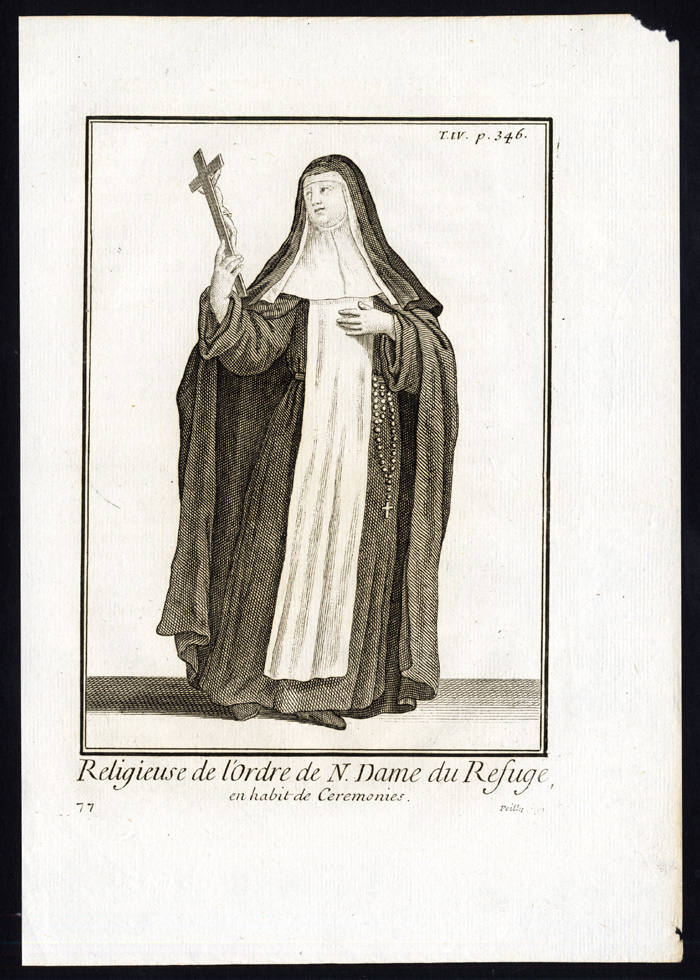 Bb13850 416x582 4 Antique Religious Prints-SISTERS OF OUR LADY OF CHARITY OF REFUGE-Helyot-1792 - Image 2