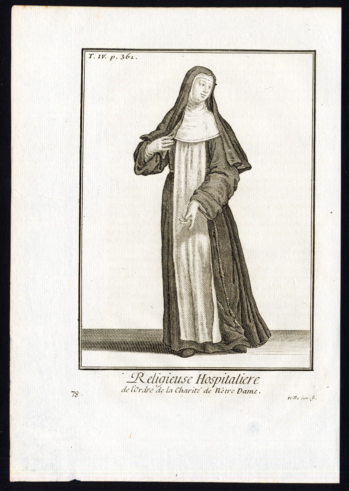Bb13851 416x585 4 Antique Religious Prints-SISTERS OF OUR LADY OF CHARITY OF REFUGE-Helyot-1792 - Image 3