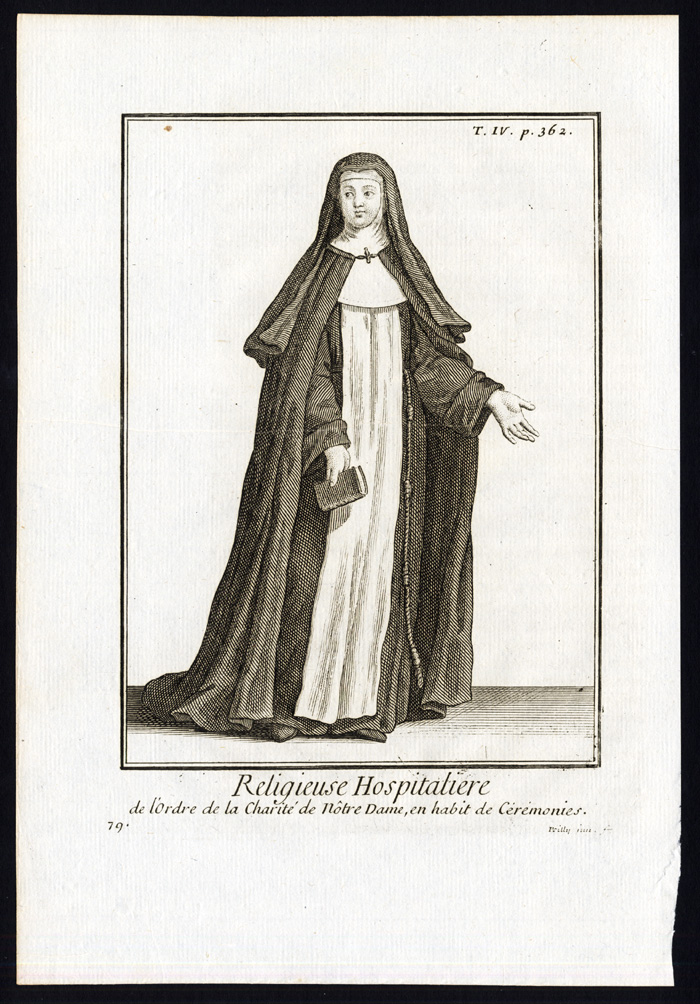 Bb13852 416x597 4 Antique Religious Prints-SISTERS OF OUR LADY OF CHARITY OF REFUGE-Helyot-1792 - Image 4