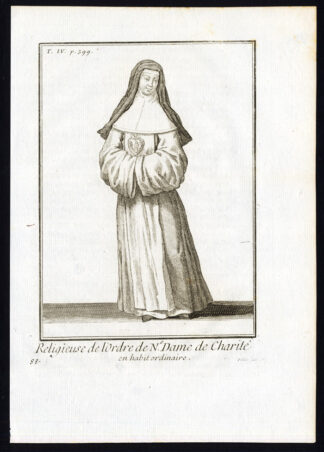 2 Antique Religious Prints-SISTERS OF OUR LADY OF CHARITY OF REFUGE-Helyot-1792