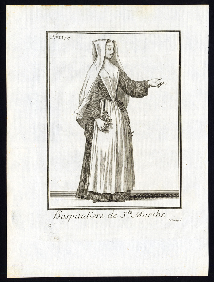 Bb15403 416x548 Antique Religious Print-HOSPITALLER-NUN-ORDER OF SAINT MARTHA-MARTHE-Helyot-1792