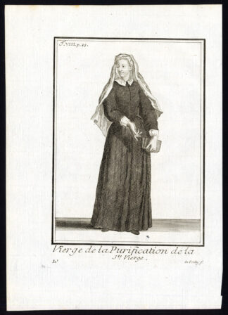 3 Antique Religious Prints-PURIFICATION OF THE BLESSED VIRGIN MARY-Helyot-1792
