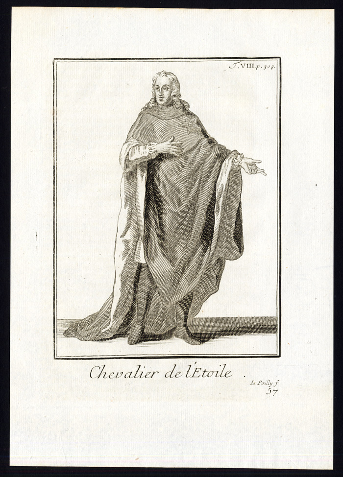 , Antique Religious Print-KNIGHT-ORDER OF THE STAR-ETOILE-Helyot-1792, Pictura Antique Prints