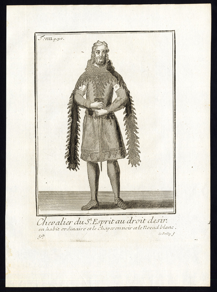 , 4 Antique Religious Prints-KNIGHT-ORDER OF THE HOLY SPIRIT-ST ESPRIT-Helyot-1792, Pictura Antique Prints