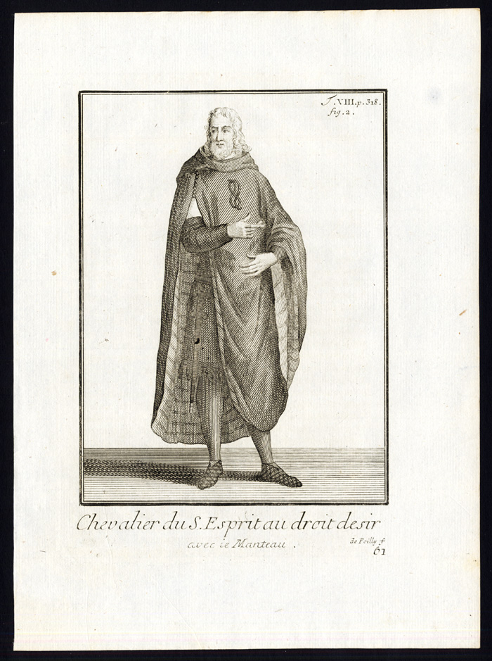 , 4 Antique Religious Prints-KNIGHT-ORDER OF THE HOLY SPIRIT-ST ESPRIT-Helyot-1792, Pictura Antique Prints