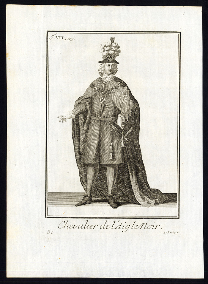 , Antique Religious Print-KNIGHT-ORDER OF THE BLACK EAGLE-GERMANY-Helyot-1792, Pictura Antique Prints