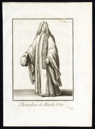 Antique Religious Print-KNIGHT-ORDER OF SAN MARCO-ETOLE D'OR-Helyot-1792