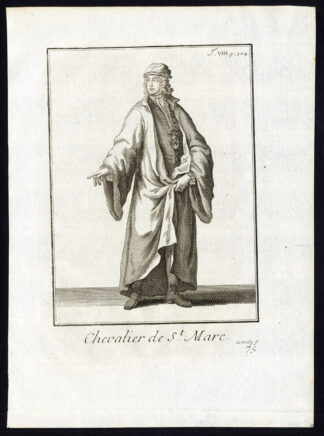 Antique Religious Print-KNIGHT-ORDER OF SAN MARCO-SAINT MARC-Helyot-1792
