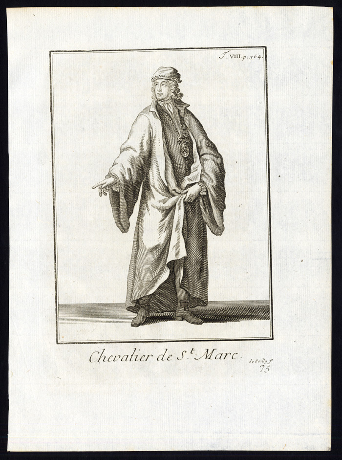 , Antique Religious Print-KNIGHT-ORDER OF SAN MARCO-SAINT MARC-Helyot-1792, Pictura Antique Prints