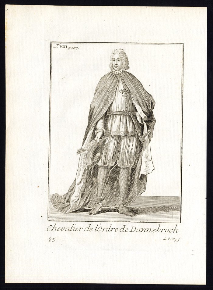 , Antique Religious Print-KNIGHT-ORDER OF THE DANNEBROG-DENMARK-Helyot-1792, Pictura Antique Prints
