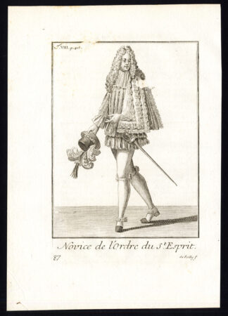 2 Antique Religious Prints-KNIGHT-ORDER OF THE HOLY SPIRIT-FRANCE-Helyot-1792