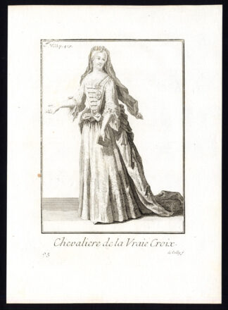 Antique Religious Print-KNIGHT-ORDER OF THE STARRY CROSS-VRAIE CROIX-Helyot-1792