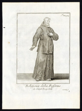 Antique Religious Print-MONK-REFORME DE GENTIL DESPOLETE-Helyot-1792