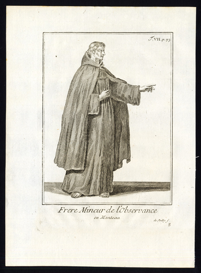 , 4 Antique Religious Prints-ORDER-CISTERCIANS-OBSERVANCE-TRAPPIST-Helyot-1792, Pictura Antique Prints