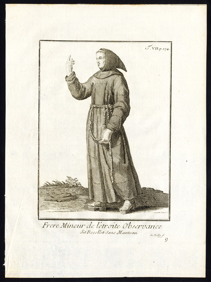 , 4 Antique Religious Prints-ORDER-CISTERCIANS-OBSERVANCE-TRAPPIST-Helyot-1792, Pictura Antique Prints