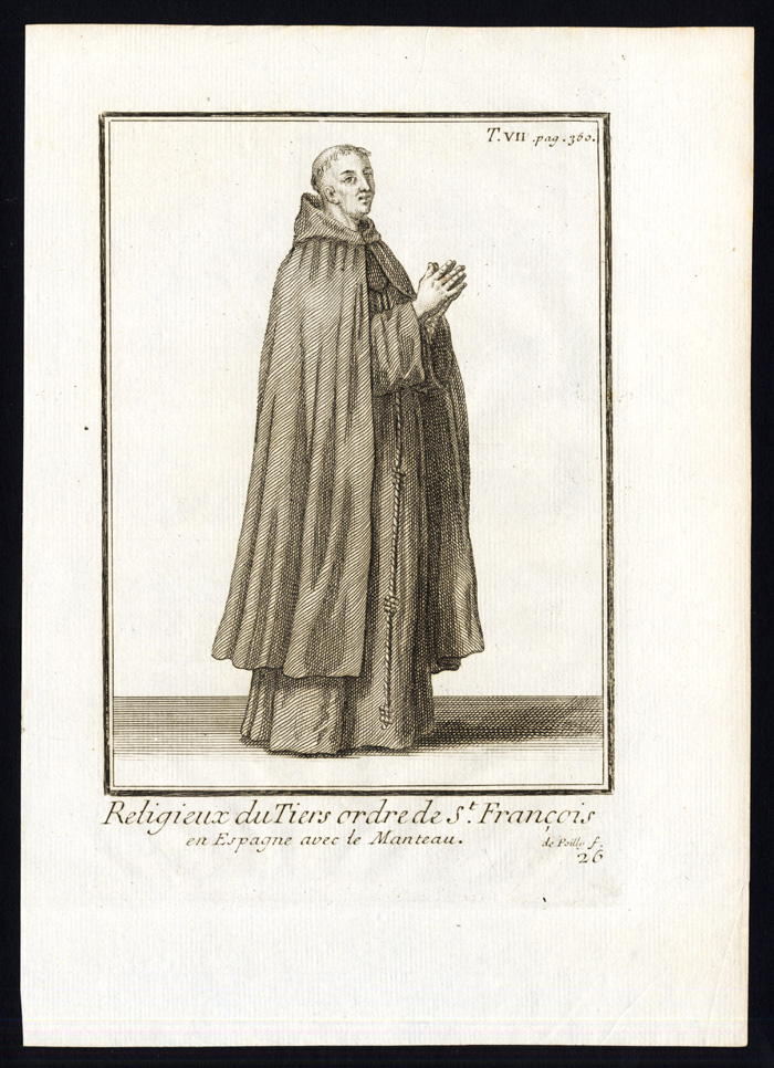 Bb15522 416x574 21 Antique Religious Prints-THIRD ORDER OF SAINT FRANCIS-MONK-HABIT-Helyot-1792 - Image 5