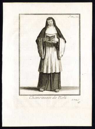 2 Antique Religious Prints-CANON-CHANOINESSE DE NOLI-ITALY-NUN-Helyot-1792